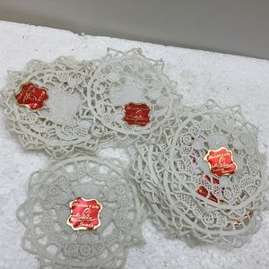 Set of 12 Coasters/Dolies Hand Crocheted in Germany Lace Design 4 x 4 inches